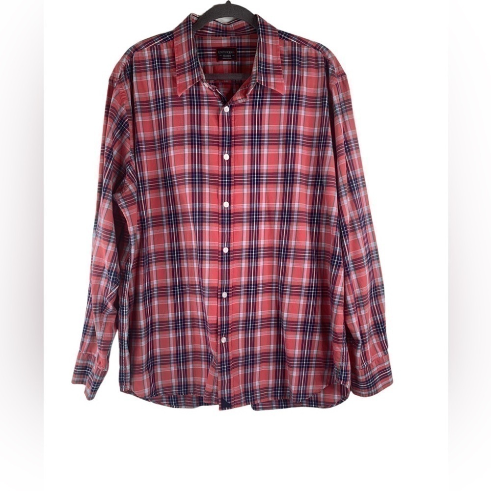 Untuckit Men Plaid Long Sleeve Buttondown Shirt Size XXL